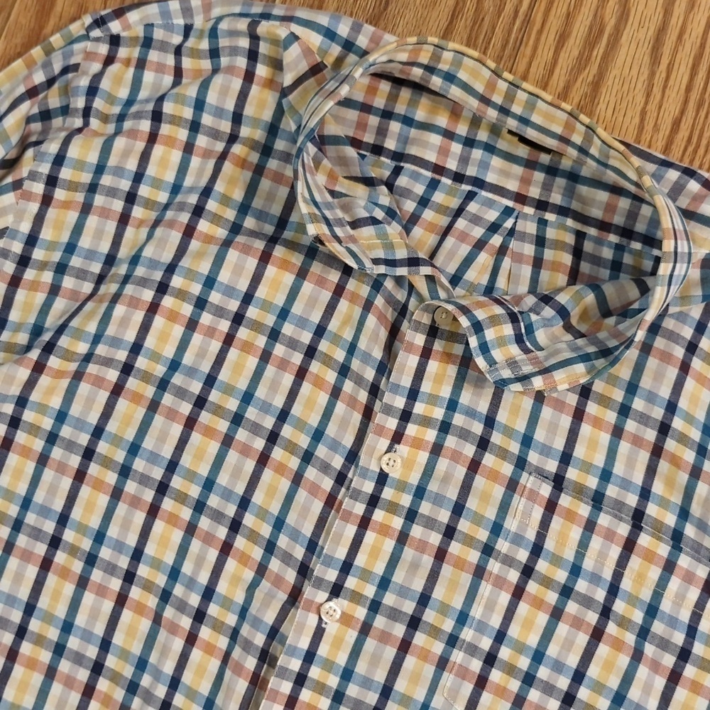 F/X Fusion Plaid Button-down Shirt White Blue Pink Yellow Preppy Men's Size 3XL